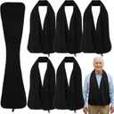 6 Pcs Adult Bibs Scarf, Washable Reusable Adult Bibs Scarf for Men Women Black Dining Clothing Protectors for Senior Citizens, Women, Men for Hospitals, Nursing Homes, Homes