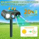 Sonic Fortress Pro Deer Repellent Devices, Solar Ultrasonic Racoon Squirrel Repellent Outdoor IP65 Motion Activated Animal Repeller Cat Deterrent Light to Scare Rabbit Dog Skunk Out of Garden Yard(2)
