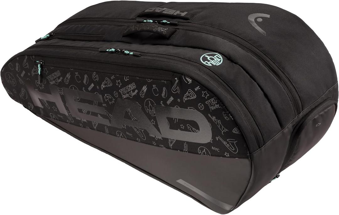 HEAD TOUR RACQUET BAG L NEON 2025, Black