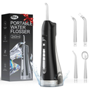 OKALA Water Flosser, Water Dental Flosser Pick for Teeth, IPX7 Waterproof Oral Irrigator, 3 Modes 4 Replaceable Jet Tips, Professional Flossing Cleaning Picks for Home Travel Gums, Braces Care (Black)