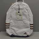 3-Stripe Classic backpack for men and women, bag with laptop sleeve (One Size, White/Rose Gold/Onix Grey/5.0)