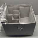 StorageWorks Shoe Organizer for Closet, Fits up to 16 Pairs, Shoe Cubby Storage Containers with Adjustable Dividers and Clear Cover, Grey (Medium)