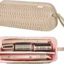 Leudes Dy son Travel Case for Shark Hair Dryer Airstraight Flex Style Hair Attachment Tool Organizer Accessories Air Wrap Flat Curling Iron Carrying Case (Latte Brown)