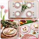 Pink Scalloped Paper Placemats 60 Pcs Disposable Coated Paper Waterproof Place Mat with Wavy Edge Table Decor for Baby Shower Party Supplie Birthday Wedding Banquet Tea Party (13.5 Inch Round)