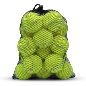 SHYUJAJIE Tennis Balls, 20 Pack Training Tennis Balls,High Elasticity Practice Tennis for Beginner, Exercise Playing Balls for Pet Dog (Yellow)