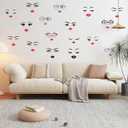 12 Pcs Face Stickers, Face Stickers for Flower Pots, Face Decals for Holiday Party Supplies DIY Crafts Flower Pots Decoration