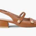 Slingback Mary Jane Heels for Women Low Block Heel Closed Square Toe Pump Shoes Heels Classic Daily Office Dressy Shoes, Size 8.5