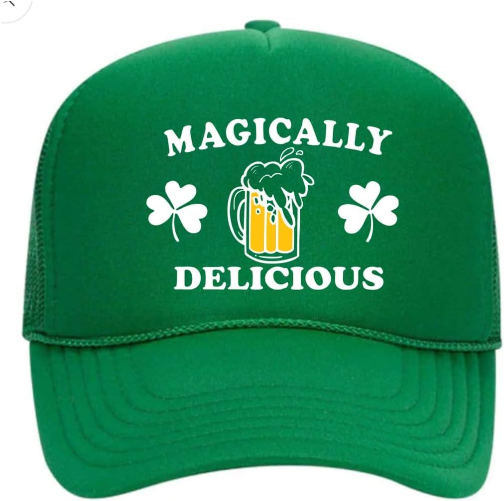 ThatsRad Let's Get Shamrocked Irish Drinking Mesh Trucker Hat Cap Snapback St. Patricks Day Green (Medium-X-Large)