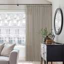 Extra Wide Taupe Linen Curtain 96 Inches Long 70 Inch Wide for Living Dining Room Pinch Pleated Drapes for Patio Sliding Glass Door Hooks Rings Sheer Privacy Curtain 72x96 1 Panel Burlywood Birch