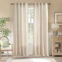 jinchan Linen Curtains Taupe Grey on Beige Striped Curtains for Living Room Bedroom Ticking Stripe Light Filtering Farmhouse Cottage Core Rustic Back Tab Window Treatment 2 Panels 96 inches Long