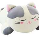 Cat Big Plush Hugging Pillow, Super Soft Kitten Kitty Stuffed Animals Toy Gifts for Kids, Girls, Bed, Christmas, Valentine 21.7" (Gray)