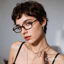 Blue Light Glasses for Woman, Small Square Fashion Computer Glasses - Lightweight & UV Protection