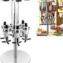 Liquor Dispenser, Alcohol Bar Rotating Liquor Holder Stainless Steel 6 Bottle Professional Revolving Liquor Dispenser
