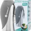 LumoLeaf Portable Dog Water Bottle 27 OZ, Stainless Steel Pet Travel Water Bottle Dispenser for Walking, Hiking and Outdoor, Portable Water Bowl for Large Dogs (Grey)