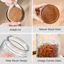 Adodeen 3-Pack 24oz Vintage Glass Jar With Lid, Glass Storage Containers, Airtight Kitchen Storage Containers For Sugar, Coffee, Tea, Spice, Flour, Candy Cookie, Pasta, Cereal