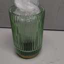 Battery Operated Lamp, Cordless Table Lamp with Timer, Desk Bedside Lamps with LED Warm Light, Glass Small Table Lamp for Bedroom, Bathroom, Living Room, Home Decor - Green