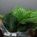 Tigeen 4 Pcs Artificial Palm Leaves Tree 33 Inch Tall Tropical Plant Outdoor Extra Large Leaf with Stem Fake Faux Imitation Greenery Bush Branch for Wedding, Arrangement, Office, Party, Indoor