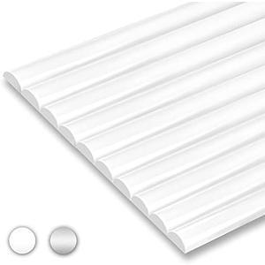 STICKGOO 10-Pack Peel and Stick Trim for Backsplash Tile Edge, 12" Tile Edge Trim Self-Adhesive Liner for Corner Decor in White
