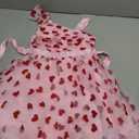 Kids Girls Birthday Party Dress Asymmetric Shoulder Straps Ruched Tulle Tutu Ruffle Dress Cake Crush Pink Heart, 5-6 Years