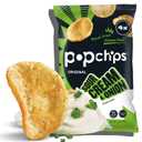 Popchips Potato Chips, Sour Cream & Onion, 4ct 5.0oz Share Bags, Low-Calorie and Gluten Free, Salty Snacks for Adults and Children, Kosher Snack, 130 Calories Per Serving (EXP 01/01/27)
