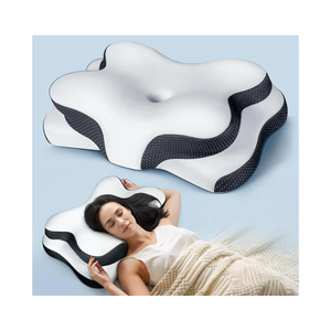 Osteo Sustained Cervical Health Neck Pillow, Contour Zoned Design Ergonomic Pillow for Pain Relief, No-Temperature Affected Memory Foam Pillows, Cooling Pillow Support Side, Back, Stomach Sleeper