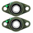 Donepart 2-Pack UCFL205-16 Pillow Block Flange Bearing, 1 Inch Bore, Chrome Steel Insert with Cast Iron Housing, 2-Bolt Self Aligning, Set Screw Locking, Pre-Lubricated with Grease Fitting