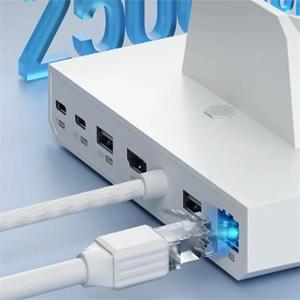 for/Steam Deck/Switch/OLED Dock 6 in 1 Docking Station with 4K 2.5G RJ45 100W PD RGB Light Hub (B)