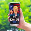 Best Bonus Dad Fathers Day Gift from Daughter Son Kids - Funny Birthday Gifts for Bonus Step Dad Stepdad, 20 OZ Stainless Steel Insulated Travel Coffee Tumbler Cup