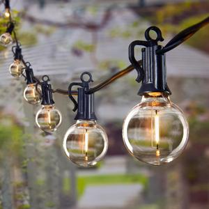 Brightown LED Outdoor String Light, 109 Feet Patio Lights with 52 Edison Shatterproof Bulbs(2 Spare), UL Listed Waterproof Outside Lights for Backyard Balcony Party Xmas Decor, E12 Base, Connectable (Black)