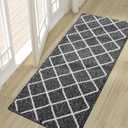 Finchitty Indoor Door Mat, Dirt Resistant and Absorbent, Low-Profile, Non-Slip, Washable Inside Floor Mats for Front Door, Back, and Entrance, 59" x 20", Black