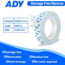ADY Double Sided Tape for Walls Removable Heavy Duty 1in x 20ft, Mounting Tape No Nail Drilling,Picture Hanging Adhesive Strips Damage Free for Rent Room, Poster Stick Tape