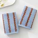 YiLUOMO Pale Blue Modern Wave Pattern Design Hand Towel Set of 2 Ultra Soft 100% Cotton Quick Dry Highly Absorbent Bathroom Hand Towels 13x 29 Inch