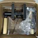 Kwikset Mirada Reeded Entry Door Handle with Lock and Key, Secure Keyed Reversible Lever Exterior, Door Lock for Front Door, Matte Black Satin Brass, Pick Resistant SmartKey Security and Microban (Rectangle)