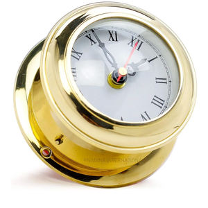 Solid Brass Ships Clock Maritime Gimbals Ship's Timekeeper.Nagina International