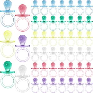 Jetec 48 Pieces 2.5 Inch Acrylic Baby Pacifiers Gender Reveal Party Decorations for DIY Baby Shower Birthday Party Favors(Pink, Blue, Clear, Yellow, Green, Purple)