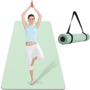 CAMBIVO Extra Wide Yoga Mat for Women and Men (72"/84"x 32"x 1/4") TPE Workout Mat, Non-slip Large Exercise Fitness Mat for Yoga, Pilates, Workout (Mint Green)
