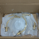 6-Light Gold Sputnik Chandeliers, Globe White Glass Shade Pendant Light Fixture, Mid-Century Modern Chandeliers for Bedroom Living Room Hallway Dining Room Kitchen