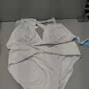 Yonique Women Two Piece Bathing Suits Push Up Bikini Set Halter Swimsuit Vintage Swimwear Large, White 