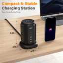 AiJoy Tower Surge Protector Power Strip, 14-Device Charging Station with 9 AC Outlets & 5 USB (2 USB-C), 1200J Surge Protection, 6.5FT Flat Plug Extension Cord, Wide-Spaced Outlets, Individual Switch