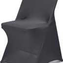 Stretch Folding Chair Covers 10pcs Spandex Chair Covers Protector for Wedding Party Dining Banquet, Washable Universal Fitted Chair Slipcovers for Celebration Birthday (Grey, 10pcs)