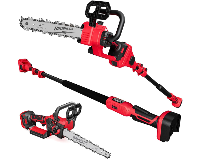 7' Extendable Pole Saw, 18V, Tool Only
2-IN-1 Cordless 10-Inch Pole Saw And Chainsaw Compatible with Milwaukee M18 18V Battery, Total Reach of Max 15ft, Auto Oiling, Electric Pole Saw for Tree Trimming Pruning (Battery NOT Included)