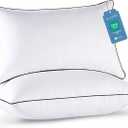 JOLLYVOGUE Pillows Queen Size Set of 2, Hotel Collection Bed Pillows for Side, Back, and Stomach Sleepers, Fluffy and Supportive, Down Alternative Microfiber Filled Sleeping Pillow