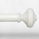 Antique White Curtain Rods for Windows 48 to 84 Inch, Decorative Heavy Duty Single-Side Adjustable 1'' Diameter Off White Drapery Rod, Vintage Rustic Metal Curtain Pole for Farmhouse