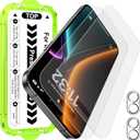 Esanik 2+2 Pack for iPhone 17 Matte Glass Screen Protector Auto-alignment Anti-Glare & Anti-Fingerprint,Anti-Reflection,Bubble Free, Smooth as Silk, 9H Glass Screen Cover