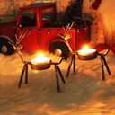 FORUP 6 Pack Metal Reindeer Tea Light Candle Holders, Christmas Home Decoration