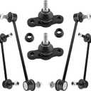 BOXI 6pcs Front & Rear Sway Bars Ball Joints Kit Fit for Hyundai Elantra 2011-2012 2.0L / for Hyundai Elantra 2009-2010 | K500074 K750032 K750102