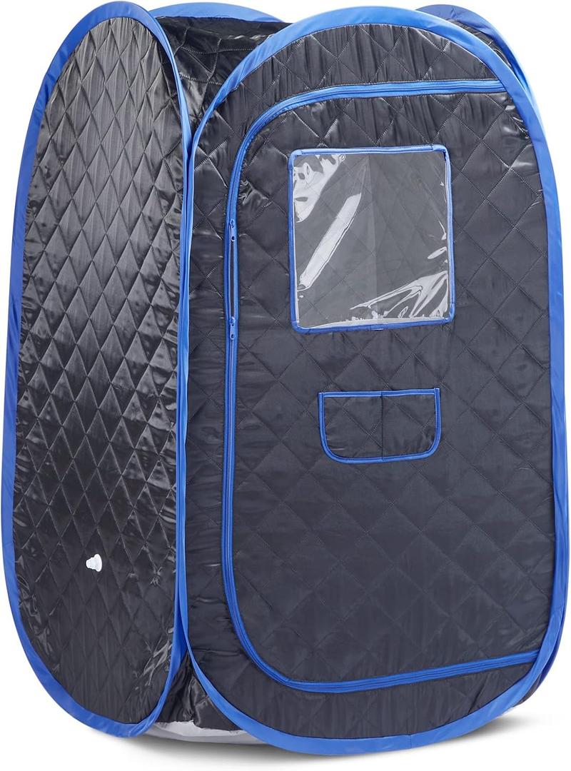 Portable Sauna Tent, Foldable One Person Full Body Spa for Detox Therapy Without Steamer - Black