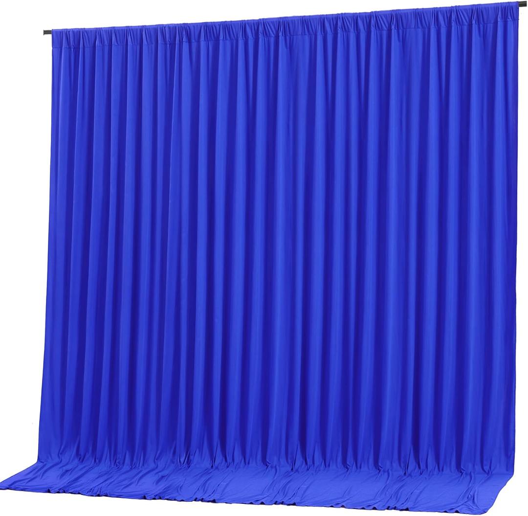 10x10ft Royal Blue Backdrop Curtain Panels for Parties - Wrinkle Free Polyester Photo Curtain Backdrop Wedding Back Drop Fabric Drapes for Party Decorations Background for Photography