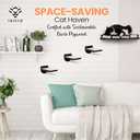 INICIO Cat Wall Shelves - Modern and Durable 3 Step Cat Furniture for Wall - Stylish Birch Floating Shelf for Cats up to 15lbs - Wooden Corner Shelves with Cushioned Perch - Black