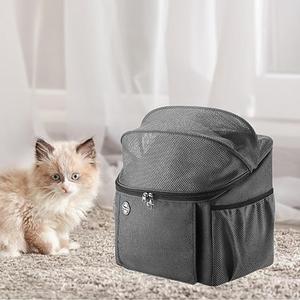 Pet Backpack Dog Bicycle Basket Carrier Portable 2 Side Storage Pockets Soft Side Dog Carrier Cat Travel Bag for Sightseeing